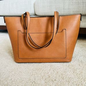 Light Brown Tote Bag Purse - NEW Leather look alike